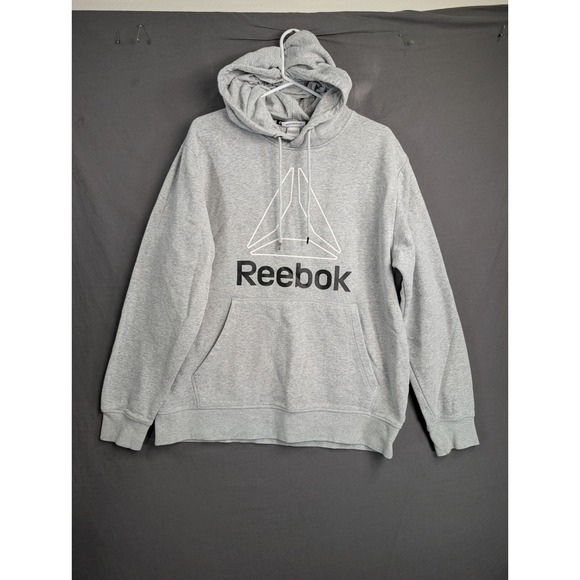 Reebok Other - Reebok Mens Delta Logo Pullover Hoodie Gray Graphic Sweatshirt 8620